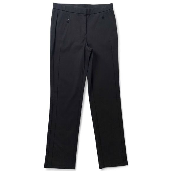 Isaac Mizrahi Live 24/7 Pant Size 10 Black Stretch Straight Leg - Picture 1 of 13